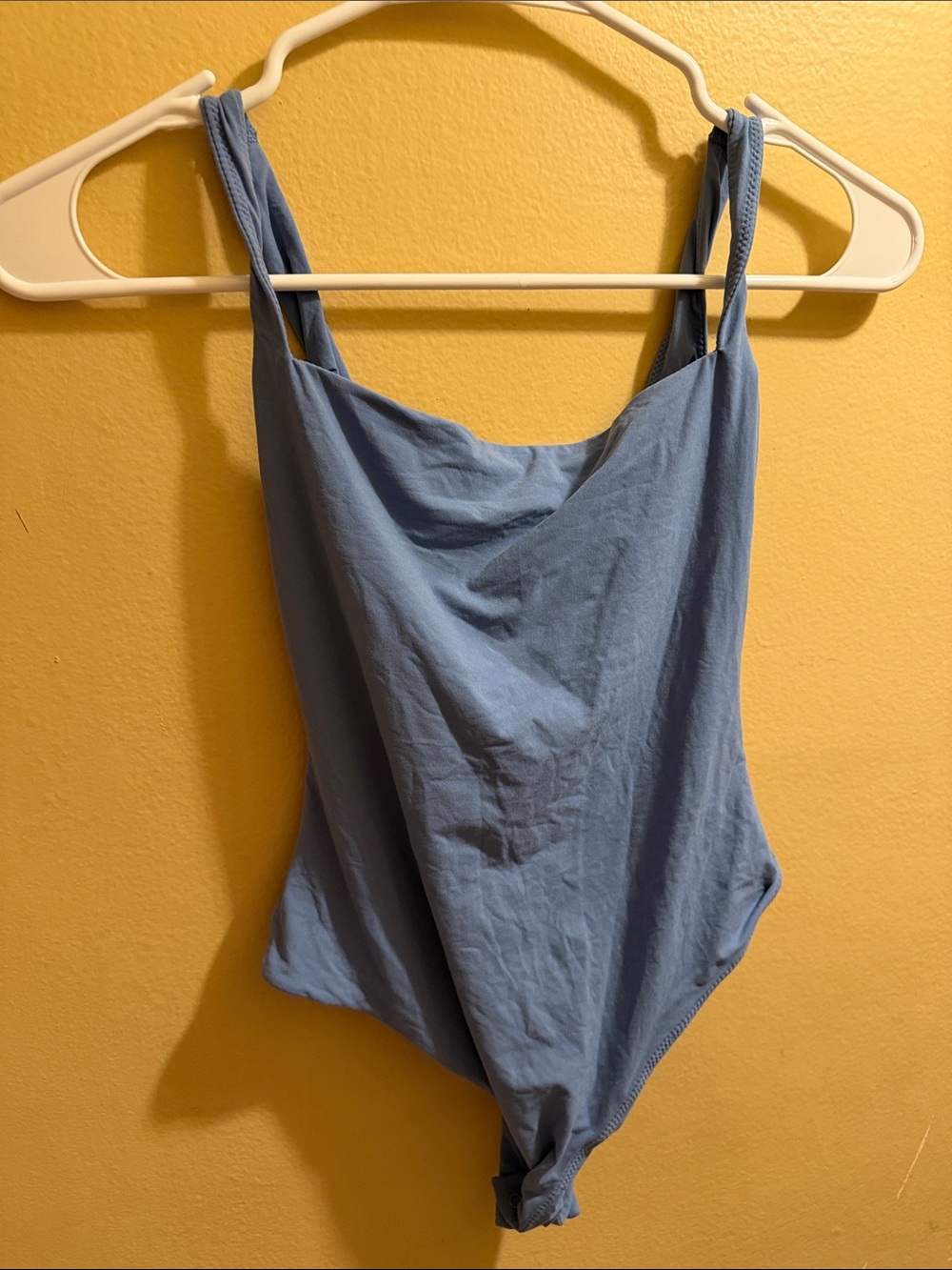 SKIMS Blue Scoop-Neck Bodysuit Tank